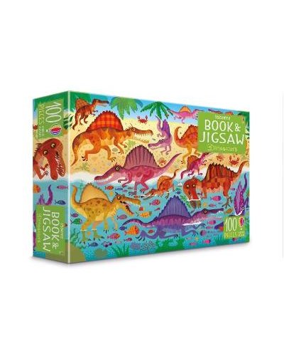 Junior Puzzle: Usborne Book and Jigsaw: Dinosaurs (100 piece, ages 3-6)