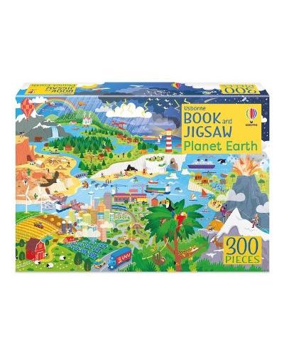 Junior Puzzle: Usborne Book and Jigsaw Planet Earth (300 pieces, 16 pg book, age 6+)